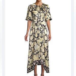 Rebecca Taylor black floral silk dress